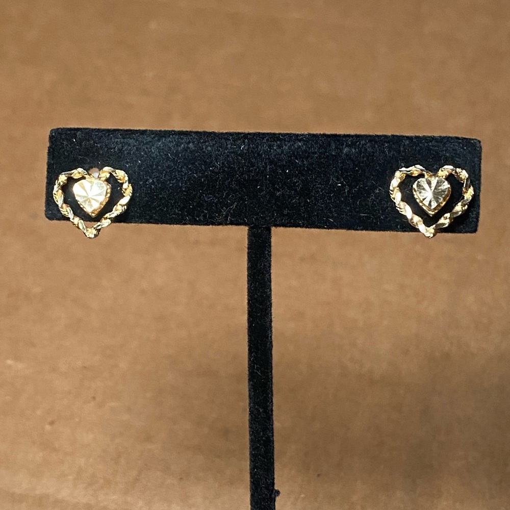 14K Beverly Hills Gold Heart Earrings